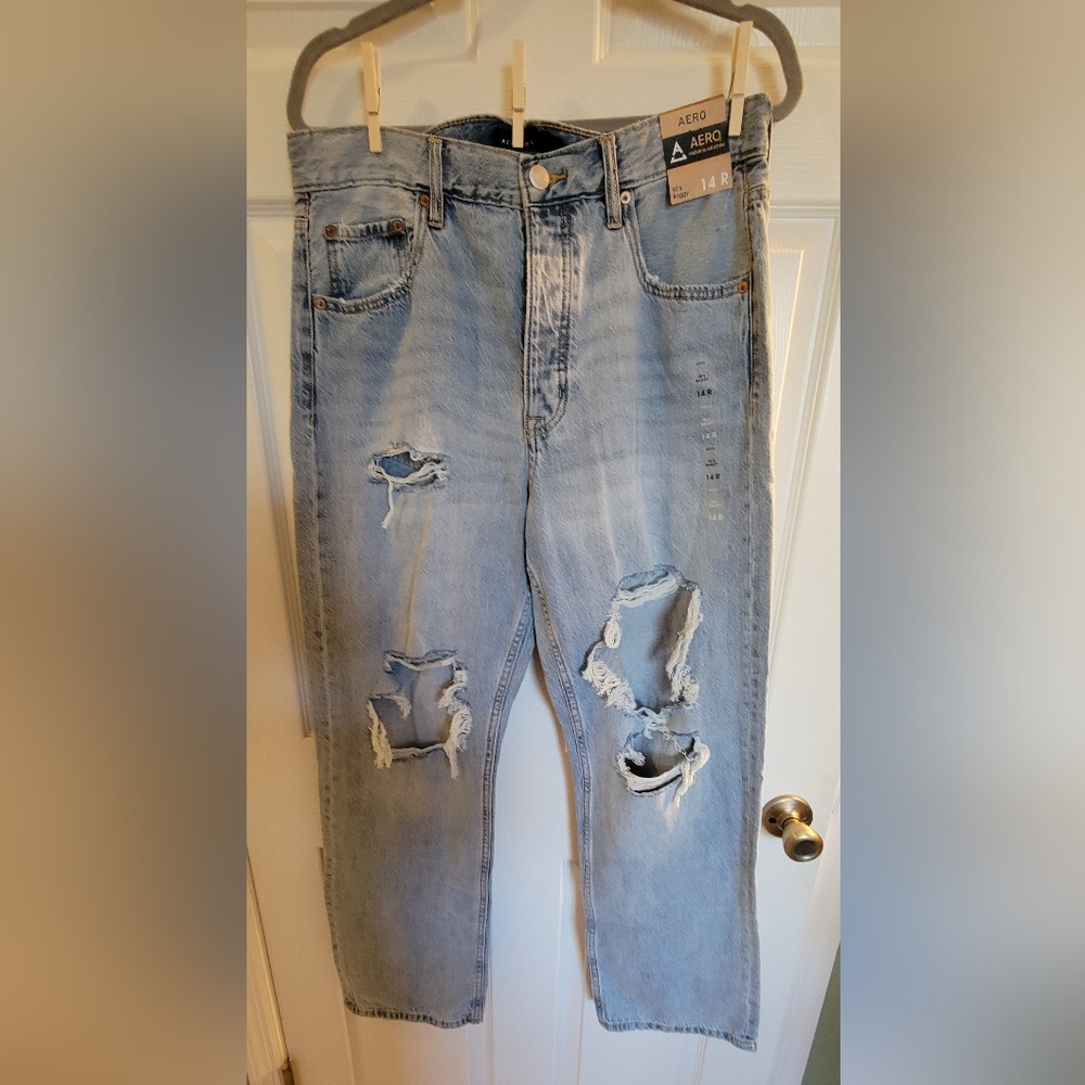 Light Blue Relaxed Distressed Jeans